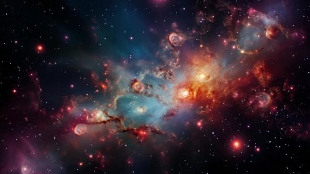 Ein Fantastischer Galaxienhaufen Raumfahrt Hochwertiges Filmmaterial — Stockvideo