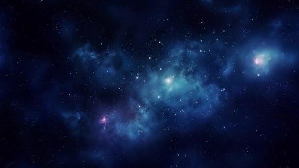 Kosmisk Bakgrund Flyg Genom Galaxerna Högkvalitativ Film — Stockvideo