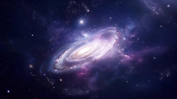 Egy Csodálatos Galaxis Lila Ragyogással Kiváló Minőségű Felvételek — Stock videók