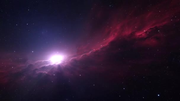 Kosmisk Bakgrund Flyg Mellan Stjärnor Och Galaxer Högkvalitativ Film — Stockvideo