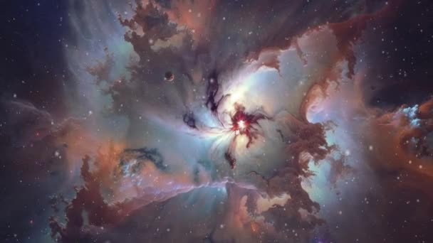 Ljus Nebulosa Galax Med Vackra Nyanser Högkvalitativ Film — Stockvideo
