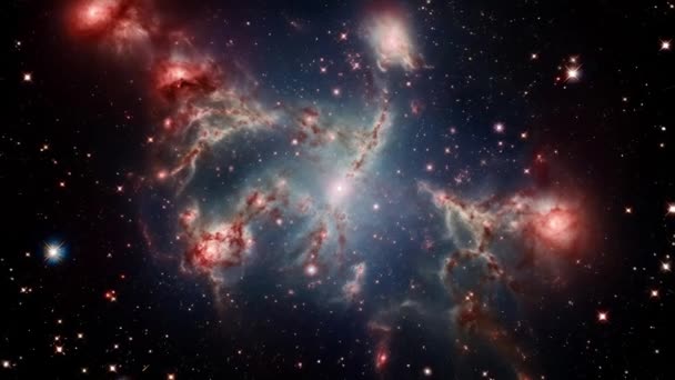 Космический Фон Виде Скоплений Звезд Пыли Высококачественные Кадры — стоковое видео