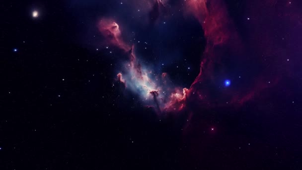 Yoğun Mor Renklere Sahip Kozmik Nebula Yüksek Kalite Görüntü — Stok video