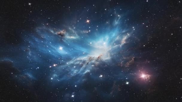 Vuelo Las Galaxias Fondo Cómico Con Nebulosas Galaxias Imágenes Alta — Vídeos de Stock