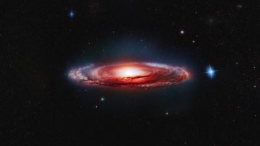 Kırmızı sarmal galaksi. Yüksek kalite 4k görüntü