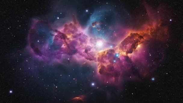 Туманности Галактики Открытом Космосе Высококачественные Кадры — стоковое видео
