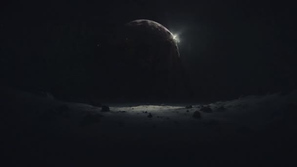 Espace Sombre Sinistre Les Autres Planètes Sont Deux Mondes Collision — Video