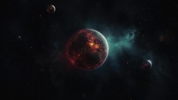 一个充满火山的年轻星球一个新的外行星 高质量的4K镜头 — 图库视频影像