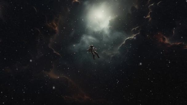 Astronauta Espacio Abierto Oscuro Imágenes Alta Calidad — Vídeos de Stock