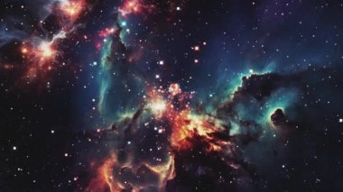 Klasik tarzda kozmik nebula. Yüksek kalite 4k görüntü