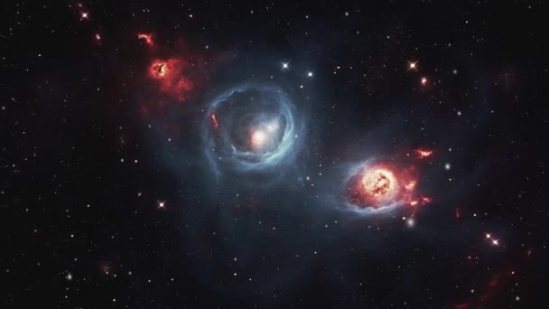 Viaje Otras Galaxias Racimos Polvo Estrellas Imágenes Alta Calidad — Vídeos de Stock