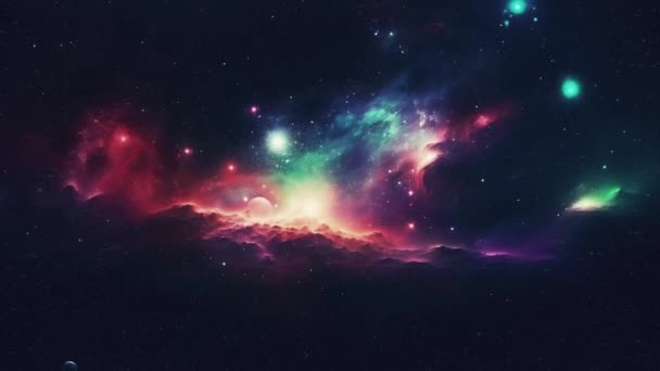 Kozmik Galaksi Retro Dalga Tarzında Yüksek Kalite Görüntü — Stok video