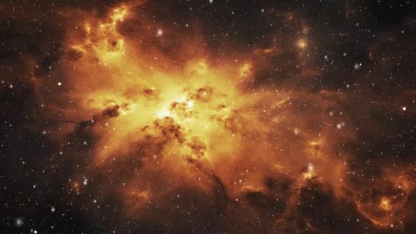 黄金の銀河と星雲 宇宙飛行 高品質4K映像 — ストック動画