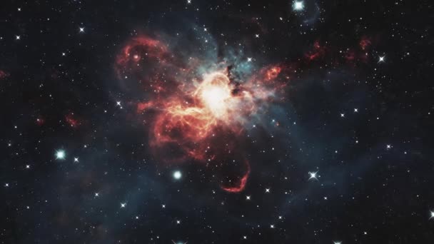 Полет Центр Галактики Космический Фон Высококачественные Кадры — стоковое видео