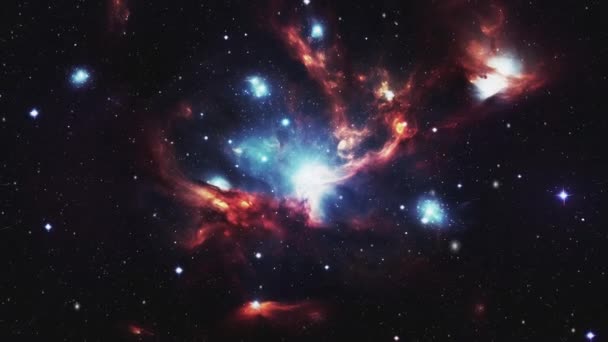 Туманная Галактика Центре Которой Ярко Голубая Звезда Высококачественные Кадры — стоковое видео