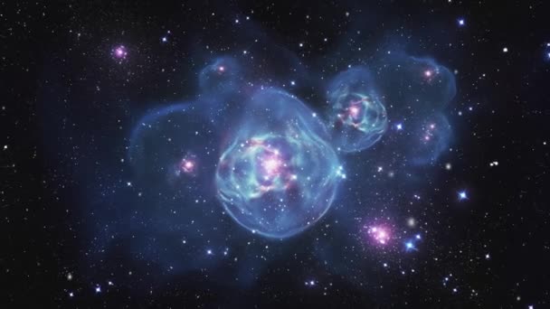 紫色の星が入った青い星雲 高品質4K映像 — ストック動画