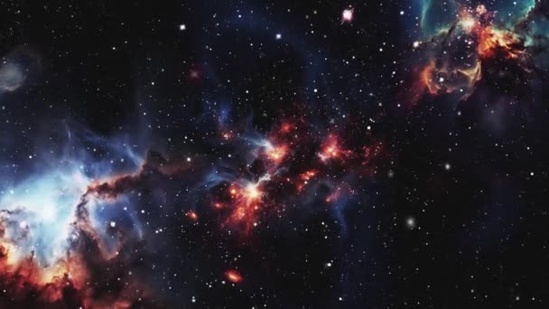 Полет Центр Галактики Космический Фон Высококачественные Кадры — стоковое видео