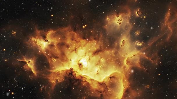 宇宙黄色星雲 星への飛行 高品質4K映像 — ストック動画