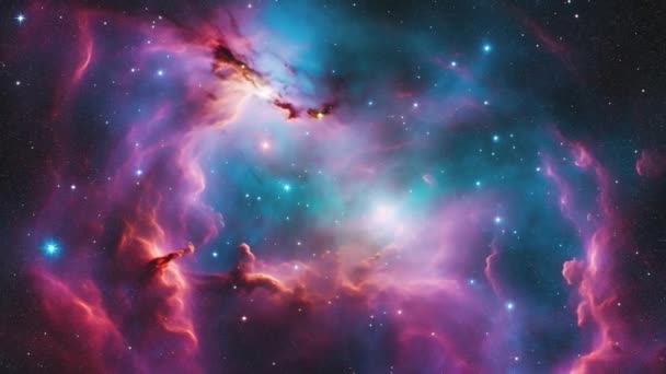 ピンクの星雲 他の銀河への飛行 高品質4K映像 — ストック動画