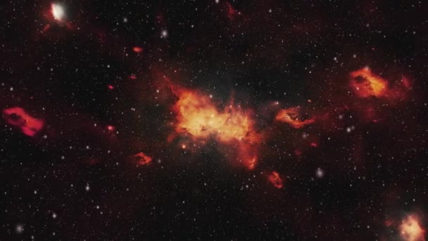 Volo Animato Verso Nebulosa Rossa Mondi Inesplorati Filmati Alta Qualità — Video Stock