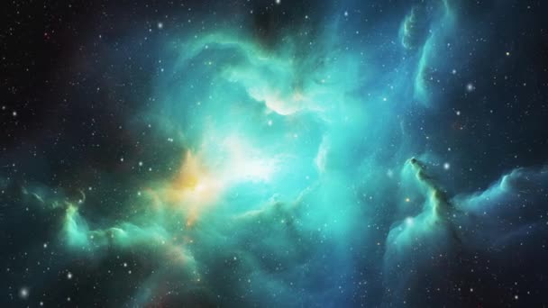 Vuelo Animado Nebulosa Azul Mundos Inexplorados Imágenes Alta Calidad — Vídeo de stock