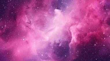 Bir nebulanın kozmik bulutlarında uçmak. Yüksek kalite 4k görüntü