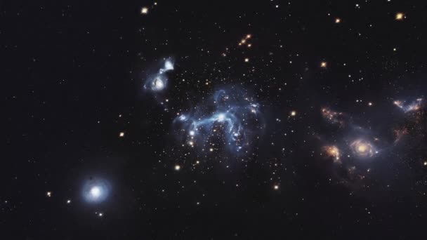 Viaje Espacial Descubrimiento Nuevas Galaxias Imágenes Alta Calidad — Vídeos de Stock