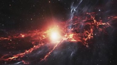 Uzayda galaksilerin merkezine uçmak. Yüksek kalite 4k görüntü