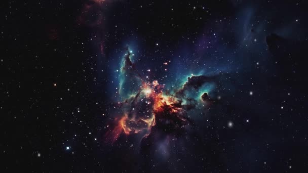 Vuelo Través Del Espacio Centro Las Galaxias Imágenes Alta Calidad — Vídeo de stock