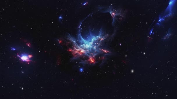 Zažijte Hrůzostrašnou Podívanou Cestování Vesmírem Ponořující Hlouběji Podmanivého Centra Galaxií — Stock video