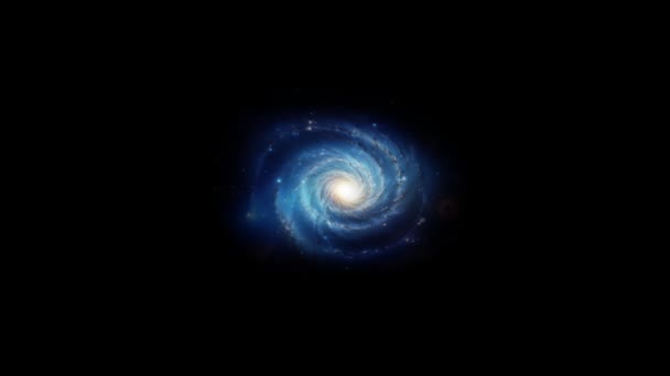 Galaxia Azul Espacio Negro Imágenes Alta Calidad — Vídeos de Stock