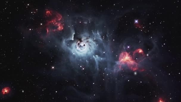 Voar Pelo Espaço Aglomerado Poeira Cósmica Estrelas Imagens Alta Qualidade — Vídeo de Stock