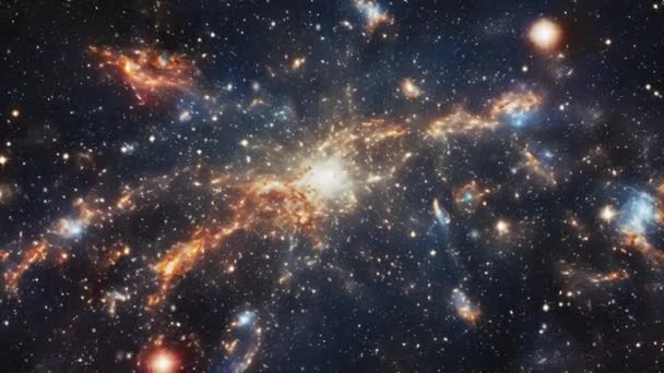Geneza Universului Stele Galaxii Foarte Strălucitoare Înregistrare Înaltă Calitate — Videoclip de stoc