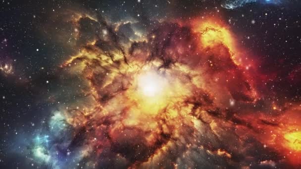 Nebulosa Galattica Luminosa Filmati Alta Qualità — Video Stock