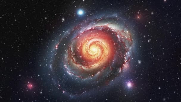 明るいスパイラル銀河の中心への飛行 高品質の4K映像 — ストック動画