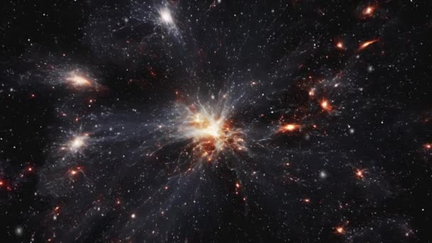 Cluster Galaxies Cosmic Chain Galaxies High Quality Footage — Stock Video