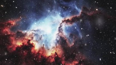 Nebula ve uzay tozunun uzay animasyonu. Yüksek kalite 4k görüntü