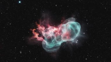 Kozmik toz ve yıldız bulutlarıyla çevrili güzel, bulutlu bir galaksi. Yüksek kalite 4k görüntü