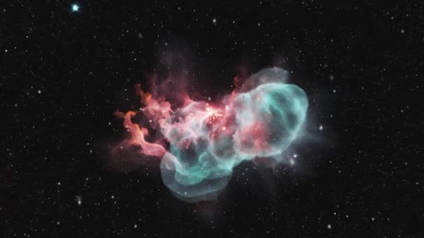 Vacker Dimmig Galax Omgiven Ett Moln Kosmiskt Damm Och Stjärnor — Stockvideo