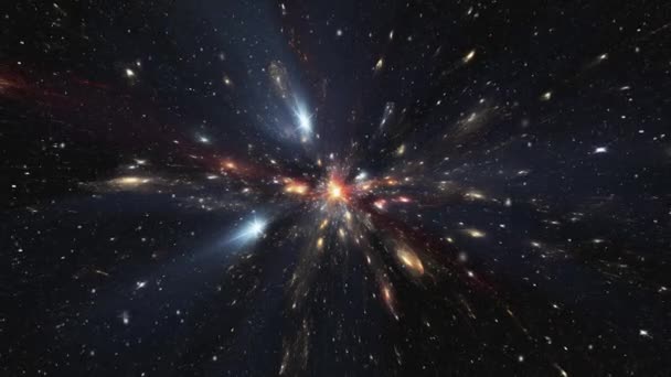 Kosmiczne Tło Lotu Centrum Galaktyki Wysokiej Jakości Materiał — Wideo stockowe