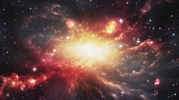 Terbang Melalui Ruang Angkasa Pusat Galaksi Rekaman Berkualitas Tinggi — Stok Video