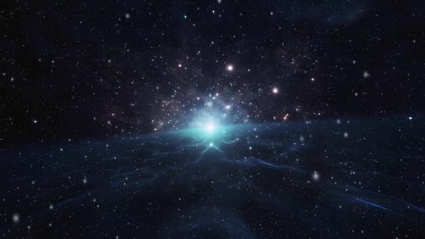 Raumhintergrund Mit Sternen Und Galaxie Flug Zum Zentrum Des Nebels — Stockvideo