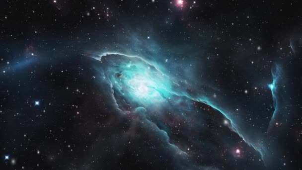 Flucht Den Abgrund Des Weltraums Kosmischer Hintergrund Mit Galaxien Und — Stockvideo