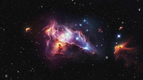 Fugir Para Abismo Espaço Fundo Cósmico Com Galáxias Estrelas Imagens — Vídeo de Stock