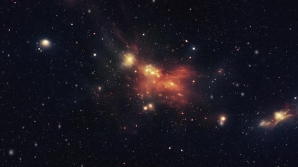 Vuelo Abismo Del Espacio Fondo Cósmico Con Galaxias Estrellas Imágenes — Vídeos de Stock