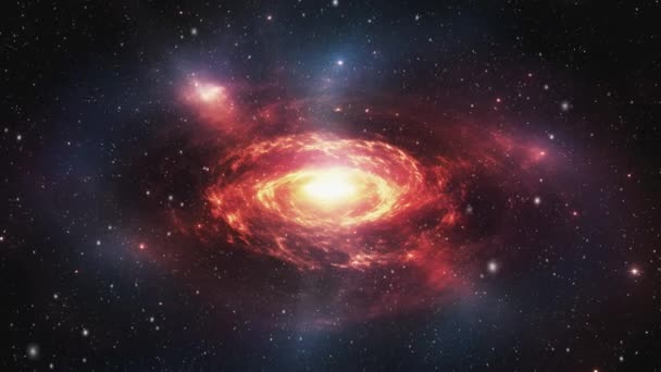 Voar Através Espaço Para Centro Galáxia Imagens Alta Qualidade — Vídeo de Stock