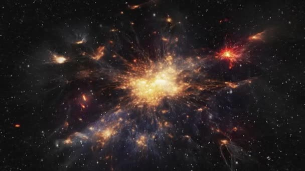 Ciemna Przestrzeń Jasnymi Gwiazdami Galaktykami Wysokiej Jakości Materiał — Wideo stockowe