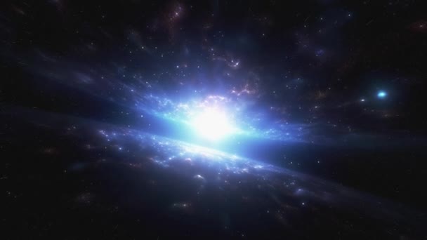 Κοσμικό Νεφέλωμα Λάμπει Έντονα Στο Σκοτεινό Διάστημα Υψηλής Ποιότητας Πλάνα — Αρχείο Βίντεο