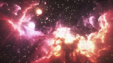Açık uzayda galaksiler. Uzay temalı video arkaplanı. Yüksek kalite 4k görüntü