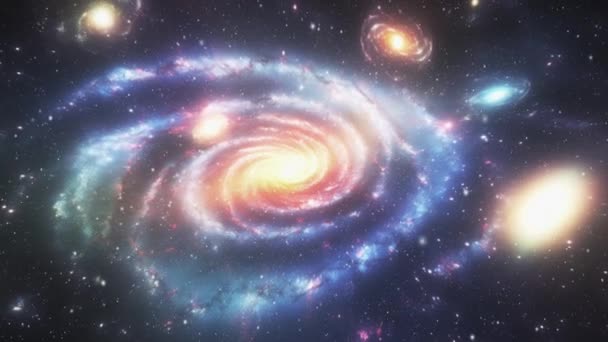 Galáxias Espaço Aberto Fundo Vídeo Sobre Tema Espacial Imagens Alta — Vídeo de Stock